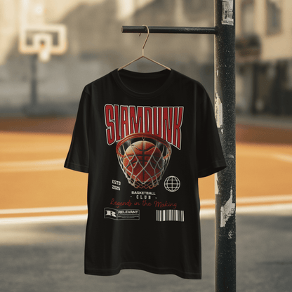 Youth t-shirt with “Slam Dunk Legends in the Making” basketball design, moisture-wicking fabric sports tee by LostLogicCo Canada