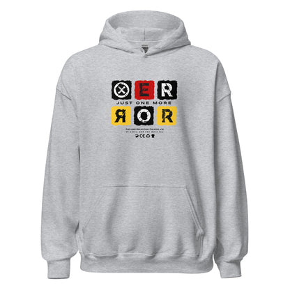 Just One More Error hoodie graphic printed on unisex heavy blend hoodie