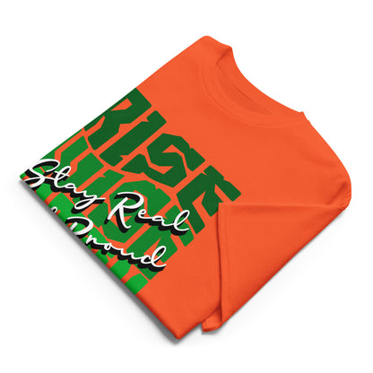 Unisex typography t-shirt with “Rise Wise Stay Kind” and “Stay Real Walk Proud” design, moisture-wicking sports tee by LostLogicCo Canada