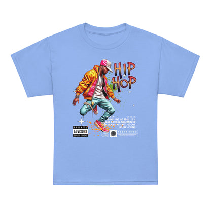 Kids t-shirt with colorful “Hip Hop” streetwear dancer design, moisture-wicking cotton-poly tee by LostLogicCo Canada