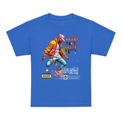 Kids t-shirt with colorful “Hip Hop” streetwear dancer design, moisture-wicking cotton-poly tee by LostLogicCo Canada